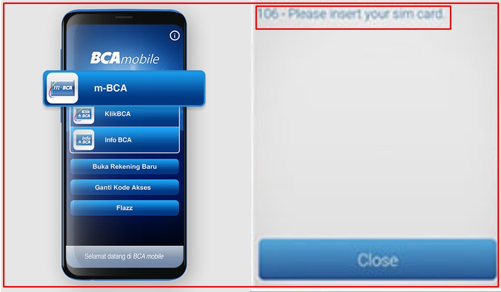 Cara Mengatasi BCA Mobile error 106 - radarmu